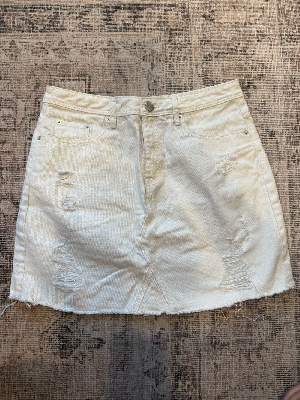 H&M White Denim Skirt